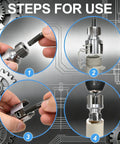 Steps to use Two In One Pipe Thread Cutter And Internal External Threading Tool Set For PVC Pipes One Half Inch Three Quarter Inch And One Inch Fits All Electric Drills DIY Friendly Three Piece Kit