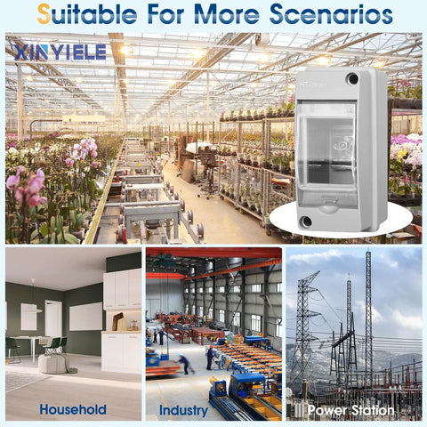 Waterproof Distribution Protection Box For Breaker Electrical Panel With Transparent Cover Built Tough As Nails ABS Plastic Enclosure IP65 Weatherproof Outdoor Wall Mount For Indoor Outdoor Circuit Breaker in industrial and household settings
