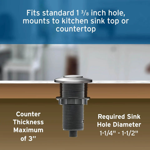 Dual Outlet Sink Top Air Switch Kit For Garbage Disposer Systems No Sweat Install Chrome White Finish No Wrench Button