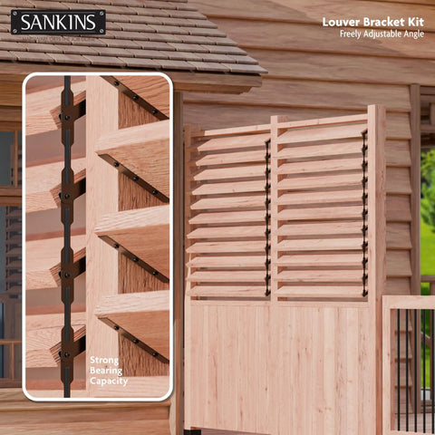 Deck Sunblind System Window Louver Kit for Pergolas and Shutters, Heavy Duty Adjustable Louver Brackets, Multi Angle Shade and Privacy Solution for Outdoor Blinds, Supports Up to 11 Boards