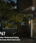 Outdoor 2 MP 4 In 1 AHD CVI TVI Analog Turret Dome Security Camera with Matrix IR Night Vision, mounted, weatherproof, IP67 rating.