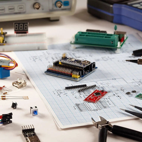Universal 16 Pin ZIF IC Test Socket With 3.0mm Pitch For Microcontrollers, Chips And Breadboards, on electronics desk