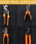 100 Pack Stainless Steel Pegboard Hooks For One Eighth And One Quarter Inch Pegboards holding tools on display