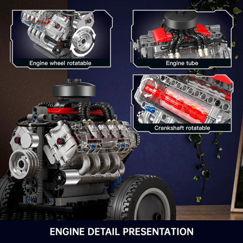 Visible V8 Engine Kit That Actually Runs Hands On Build Your Own Car Motor Model with rotatable engine parts on display