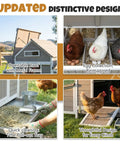 Cozy Predator Proof Chicken Coop for 2 to 4 Chickens with 2 Nesting Boxes Easy Clean Removable Tray Wooden Hen House Design Features