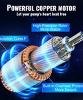 Deep Well Submersible Pump 0.5HP 230V 28GPM 167 Ft Head powerful copper motor with high-precision rotor and insulation