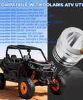 44Mm Wheel Bearing Grease Tool For Polaris RZR And Sportsman Models shown beside compatible ATV, front view