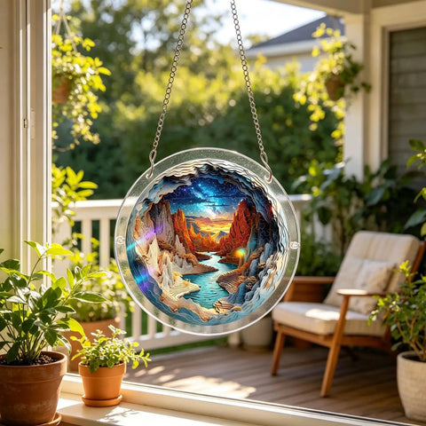 Unique Branches Of Love Acrylic Catcher Puzzle Kit For Doors Garden And Window Hanging showcasing a vivid landscape design.