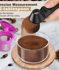 Coffee Scoop With Leveling Funnel For Reusable K Cup Pods And Ground Coffee Measuring Spoon 2 Tablespoon Capacity Pouring Coffee