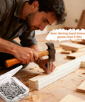 Man installing Double Head Skirting Nails For Seamless Baseboard Install With Invisible Finish and Flush Edges using a hammer on trim.