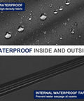 Close-up of water droplets on a waterproof high-density fabric, with internal waterproof tape on a Custom Fit Griddle Cover For Blackstone 28 Inch Griddle Cooking Station With Hood Waterproof Oxford Grill Cover For 1883 1924 And More All Weather Tough Tailored Shield Keeps Grill Clean And Dry.