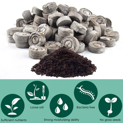 Peat Pellet Seed Starter Pods 100 Pcs 30mm Germination Soil Blocks For Seedlings Herbs Vegetables Flowers Garden Start Kit With Nutrient Rich Coconut Fiber Mix