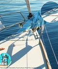 8 Inch Polished Deck Cleat Built Tough From 316 Stainless Steel For Saltwater Boats installed on a yacht deck