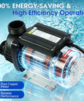 Heavy Duty 1.0 HP Spa Pump With Kickin Jet Pressure And Smooth High Flow Operation For Hot Tubs Whirlpool Baths 110V 60Hz 750W Motor Replacement 1.5 Inch Port solid design