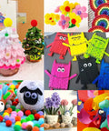 All-In-One Kids Arts And Crafts Kit With Glitter Glue Sticks, Pipe Cleaners, Pom Poms And Craft Tools For DIY Projects, Perfect Gift For Girls And Boys Aged 4 Plus, Sparks Creativity And Fun For Busy Craft Time featuring colorful crafts