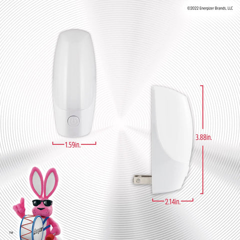 LED Night Light Plug In With Manual On Off Switch UL Certified And Energy Efficient Soothing Soft White Glow dimensions