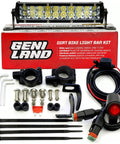 Dirt Bike Light Bar Kit Plug And Play Seven Eighths Inch Handlebar Battery Powered Headlight Universal Fit For CRF110 KLX110 KLX140 TTR110 Raptor 110 DRZ400 And More, components displayed