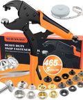 Heavy Duty Canvas Snap Kit With 465 Pcs Boat Cover Snaps 15mm Marine Stainless Fasteners Five Color Options Snap Fastener Tool With Replaceable Die Head Easy Install For Boat Covers Tarps Fabric And Canvas Repairs, showing tools and snaps.