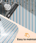 Non Slip EVA Boat Decking With 3M Adhesive Backing being cleaned with vacuum and water spray, easy to maintain.