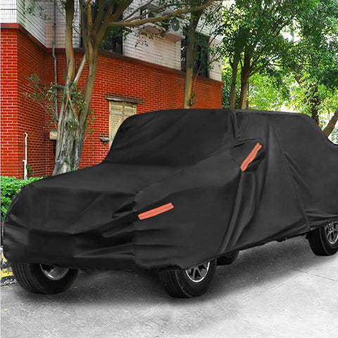 Jeep Gladiator JT Truck Car Cover 2020 2024 Outdoor Waterproof Shield Sun Rain Dust Wind Snow Black Heavy Duty parked on street