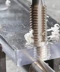 Dead Nuts 10-24 Thread Tap And Number 25 Drill Bit Combo Set For Right Hand Internal Threading, tapping into aluminum workpiece.