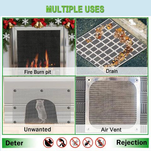 Stainless Steel Mesh Screen 20 Mesh 15.7 By 78.7 Inches No Rust Easy To Cut For Air Vents Window Screens Cages And DIY Projects 0.3mm Wire Diameter 4mm Aperture With 52 Percent Open Area used for burn pits, drains, vents, and pest control.