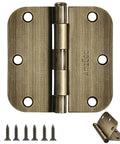Antique Brass Interior Door Hinges 3 1/2 Inch With 5/8 Inch Radius, 18 Pack Built To Last Heavy Duty Residential Door Hardware