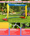 Backyard Kid Friendly Soccer Goal Set Pack Of Two Portable Pop Up Nets With Ball And Cones Complete Training Gear