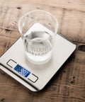 Digital Kitchen Scale With 11 Lb Capacity, Grams And Ounces, Stainless Steel Platform, Backlit Display with glass on top