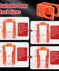 Adjustable template for Door Lock Installation Kit With High Carbon Steel Hole Saw Set for wooden doors, showing door thickness suitability