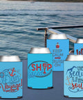 Ocean Blue Nautical Beer Can Sleeves 12 Pack For Sailing Parties And Bachelorette Celebrations Ship Nauti Style Drink Coolers