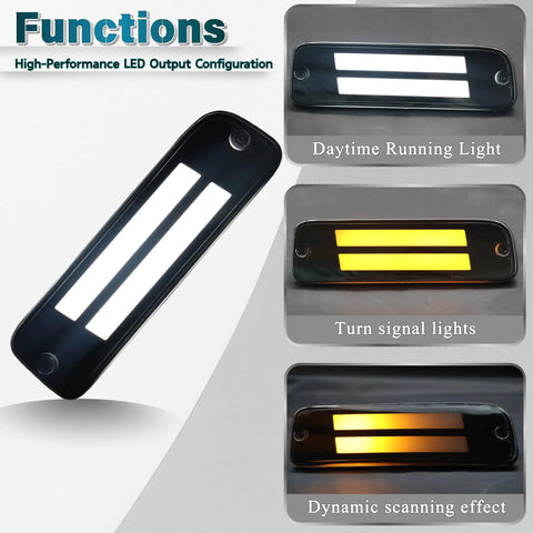 Toyota Tacoma LED Front Bumper Side Marker Lights DRL Amber Sequential Turn Signal Lamps Fog Light Kit beef up your ride