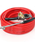Smooth Operator Truck Tire Inflator Kit Featuring 50 Foot Extended Air Hose And 200 Psi Universal Gladhand Connection, red air hose with metal connector.