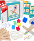 100 Pack Mini Catapults For Classrooms And Camps Complete STEM Project Set with craft sticks, foam, cups, and bands.