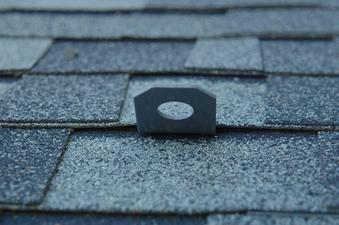 D-Minus Anchor Point Naked 10 Pack For OSHA Fall Protection And Roofing Safety anchor installed on roof shingles