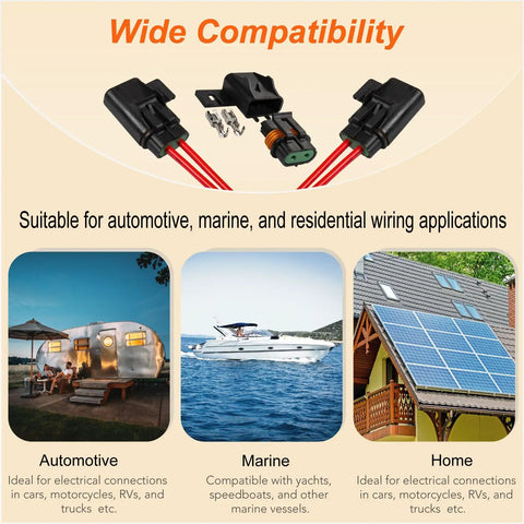 Bulletproof Waterproof Sealed Inline Fuse Holder Kit For Ato Atc Fuses With Heavy Duty Rubber Gaskets Tough Weatherproof Wiring Splice Setup No Hassle Auto Electrical Gear Pack Of Six for automotive, marine, and home applications.