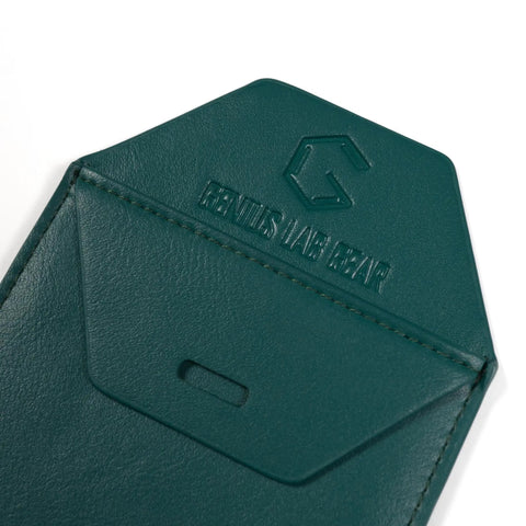 Spruce Green Faux Leather Lab Coat Pocket Protector Tool Holder for Scientists and Engineers close-up view