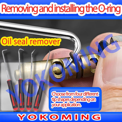 5 Piece Spring Hook And O Ring Pick Set For Automotive And Motorcycle Maintenance Oil Seal Removal Tools Gasket And O Ring Picks Versatile Hook And Pick Kit For Mechanics, four tip shapes