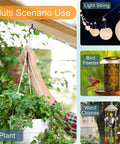 Heavy Duty Ceiling Hooks With Safety Lock No Slip 2.3 Inch Rustproof Metal Hooks For Hanging Plants Baskets String Lights And Outdoor Decor 40 Lb Capacity 20 Pack Includes Storage Case And Plastic Caps used for plants, lights, bird feeder, and wind chimes
