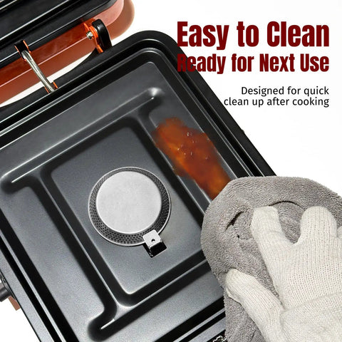 Cleaning the drip tray of Two Burner Portable Camping Stove With Carry Bag No-Fuss 17000 BTU Propane Camp Stove For Camping Outdoor Cooking