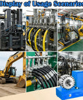 Display of usage scenarios for Onsite Hydraulic Hose Crimping Tool 10-31mm 70 MPa Automatic With 8 Dies for field repairs.