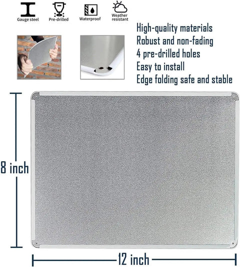 Back of Mechanical Engineer Definition Tin Sign 8x12 Inch Wall Decor For Engineers Graduation Gift showing pre-drilled holes