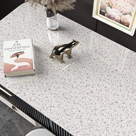 Grey marble surface with Granite Contact Paper Peel And Stick for kitchen countertops, showing waterproof self-adhesive vinyl wallpaper.