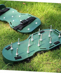 Lawn Aerator Shoes For Grass With Turf Spike Laces And Strong Straps Comfy Design Easy Fit For Quick Soil Aeration 8 Spike System