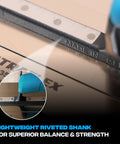 Close-up of UltraFlex Pro Finishing Trowel 14 Inch 355 X 110 Mm for smooth plaster and concrete, featuring riveted shank.
