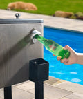 80 Quart Rolling Patio Cooler With Bottle Opener And Cap Catcher, Portable Ice Chest On Wheels for Backyard Parties, Gray Design