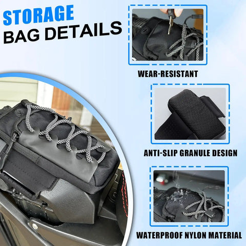 Non Slip Battery Cover Frame Bag For Electric Dirt Bikes 7.8 Inch Storage Pouch Water Resistant detail view.