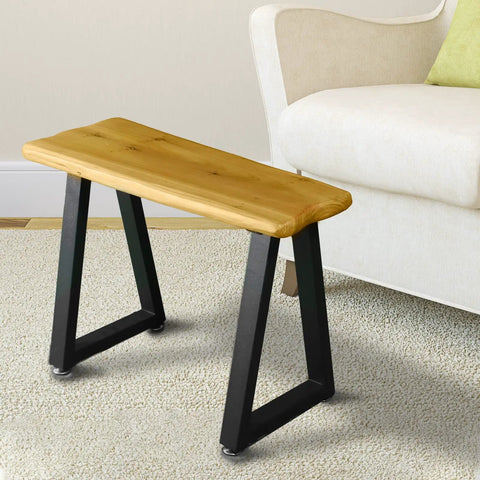 Adjustable Trapezoid Metal Table Legs Set Of 2 for DIY coffee table, end table and nightstand, black mid-century modern style in room