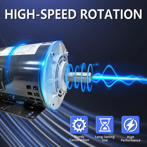 Powerful 1 HP Electric Single Phase Motor For Air Compressors 56C Frame high-speed rotation illustration