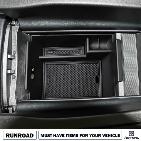 Center Console Organizer Tray For Mercedes GLE 2020 2026 W167 X167 350 450 AMG GLS Middle Armrest Storage Box Upgraded USB C Port Cutout Keeps Your Phone Keys And Gear Neat And In Reach Easy Install Car Interior Accessories installed view.
